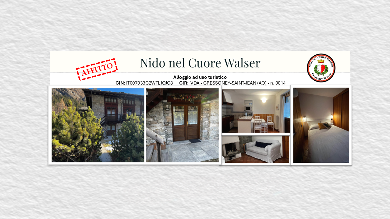 Nido nel Cuore Walser - appartamento in affitto a Gressoney-Saint-Jean